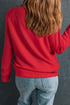 Solid Round Neck Raglan Sleeve Sweatshirt