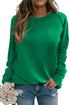 Solid Round Neck Raglan Sleeve Sweatshirt