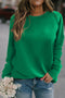 Solid Round Neck Raglan Sleeve Sweatshirt