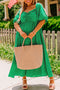 Solid Ruched Front Puff Sleeve A Line Maxi Dress