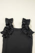Solid Ruffle Trim Sleeveless Top