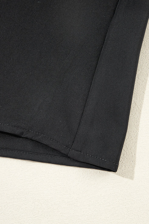 Solid Ruffle Trim Sleeveless Top