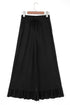 Solid Ruffled High Waist Wide Leg Pocket Pants