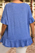 Solid Ruffled Short Sleeve Southern Belle Top