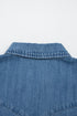 Solid Ruffled Short Sleeve Western Denim Shirt