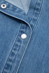 Solid Ruffled Short Sleeve Western Denim Shirt