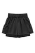 Solid Satin Elastic High Waist Pocketed Casual Shorts