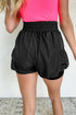 Solid Satin Elastic High Waist Pocketed Casual Shorts