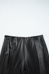 Solid Seamed High Waist Faux PU Leather Leggings