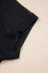 Solid Sheer Mesh Patchwork Cap Sleeve Tee