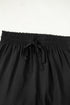 Solid Sheer Tunic Drawstring Shorts Two Piece Beach Cover Up