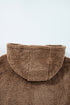 Solid Sherpa Fleece Zip Up Hoodie Loungewear Short Set