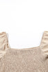 Solid Short Bubble Sleeve Smocked Wide Leg Jumpsuit
