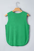 Solid Side Button Round Neck Knit Sleeveless Sweater Vest