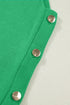 Solid Side Button Round Neck Knit Sleeveless Sweater Vest
