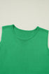 Solid Side Button Round Neck Knit Sleeveless Sweater Vest