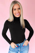 Solid Slim Fit High Neck Basic Long Sleeve Top