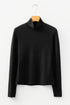 Solid Slim Fit High Neck Basic Long Sleeve Top