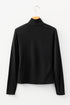 Solid Slim Fit High Neck Basic Long Sleeve Top