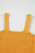 Solid Smocked Bodice Sleeveless Pocketed Romper