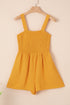 Solid Smocked Bodice Sleeveless Pocketed Romper