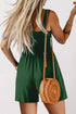 Solid Smocked Bodice Sleeveless Pocketed Romper