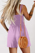 Solid Smocked Bodice Sleeveless Pocketed Romper