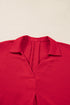 Solid Smocked Cuff Dolman Sleeve Oversized Tunic Blouse