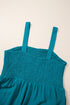 Solid Smocked Square Neck Sleeveless Pocket Jumpsuit