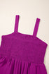 Solid Smocked Square Neck Sleeveless Pocket Jumpsuit