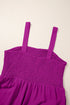 Solid Smocked Square Neck Sleeveless Pocket Jumpsuit