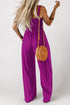 Solid Smocked Square Neck Sleeveless Pocket Jumpsuit
