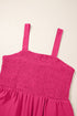 Solid Smocked Square Neck Sleeveless Pocket Jumpsuit
