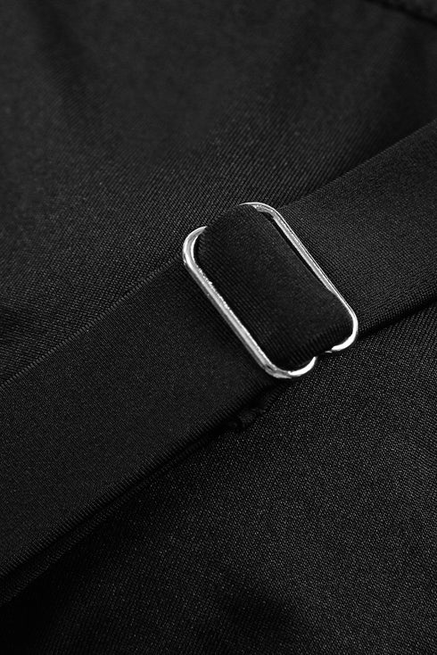 Solid Square Neck Sleeveless Tankini Swimsuit