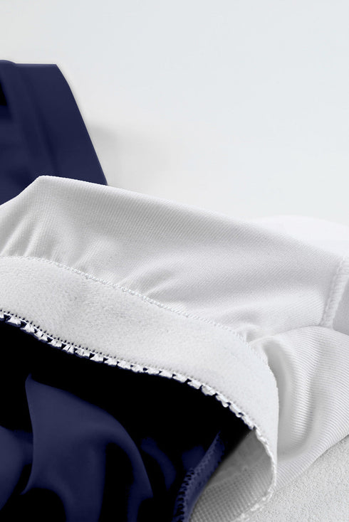 Solid Square Neck Sleeveless Tankini Swimsuit