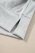Solid Stand Neck Zipped Sweatshirt Casual Short Sets