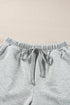 Solid Stand Neck Zipped Sweatshirt Casual Short Sets