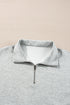 Solid Stand Neck Zipped Sweatshirt Casual Short Sets