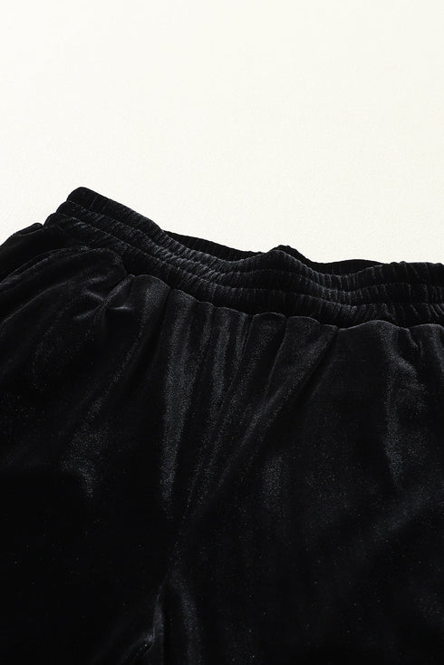 Solid Stretch Velvet Relaxed Lounge Jogger Pants