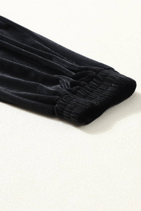 Solid Stretch Velvet Relaxed Lounge Jogger Pants