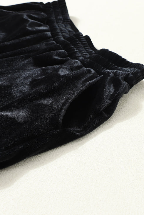 Solid Stretch Velvet Relaxed Lounge Jogger Pants