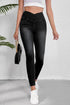 Solid Stretchy Arched Waist Slim Fit Leggings