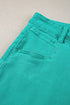 Solid Stretchy Frayed Edge Mid Rise Denim Shorts