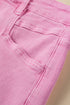 Solid Stretchy Frayed Edge Mid Rise Denim Shorts