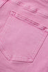 Solid Stretchy Frayed Edge Mid Rise Denim Shorts