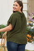 Solid Swiss Dot Mock Neck Tied Nape Blouse