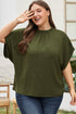 Solid Swiss Dot Mock Neck Tied Nape Blouse