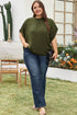 Solid Swiss Dot Mock Neck Tied Nape Blouse