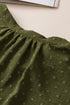 Solid Swiss Dot Mock Neck Tied Nape Blouse