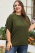 Solid Swiss Dot Mock Neck Tied Nape Blouse